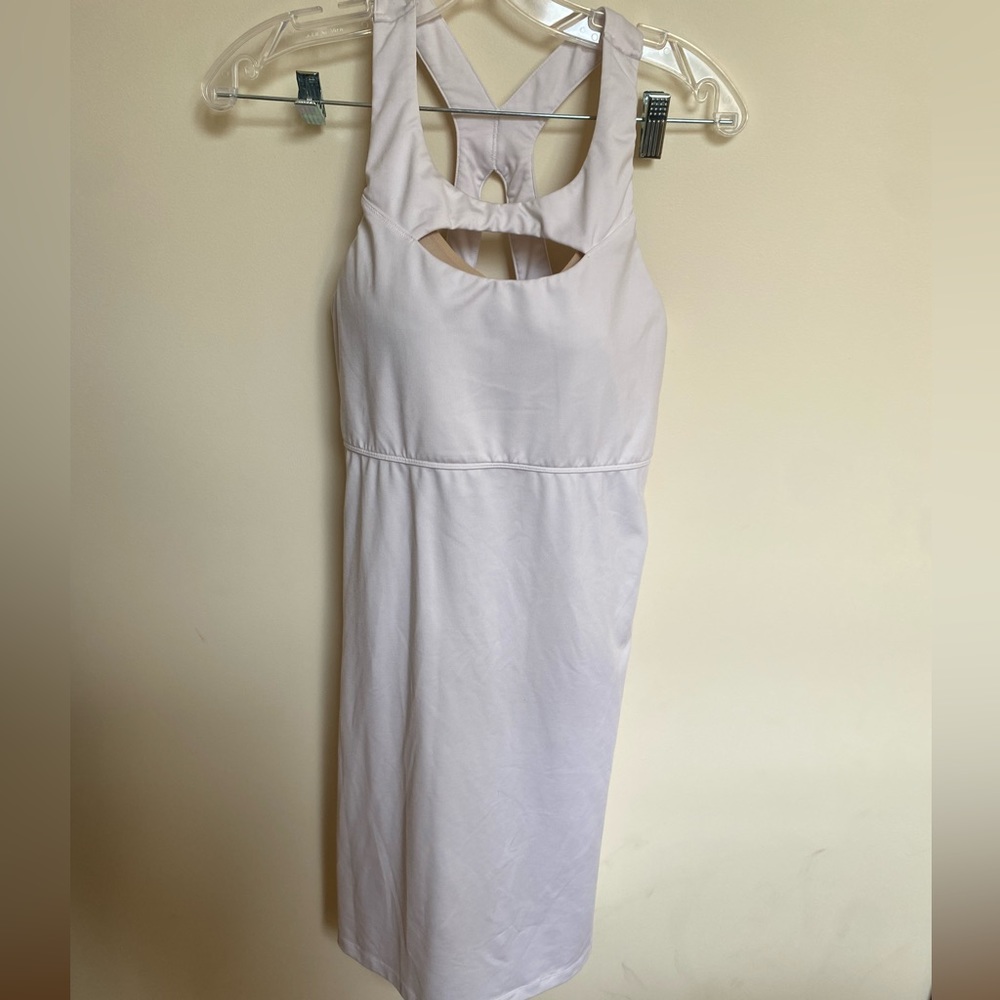 Athleta white built in shelf bra dress